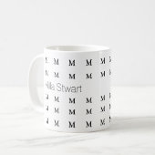 Mug Milla nom personnalisé répétant noir initial sur b (Devant gauche)