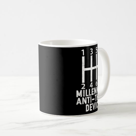 Mug Millennial Anti Theft Device _ Funny Stick Shift (Devant droit)