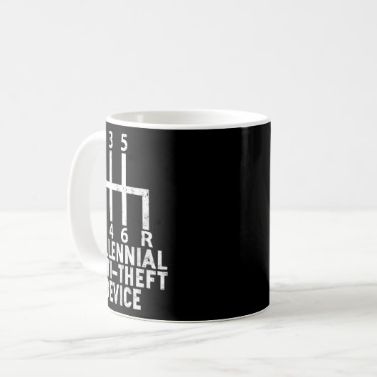 Mug Millennial Anti Theft Device _ Funny Stick Shift  (Devant gauche)