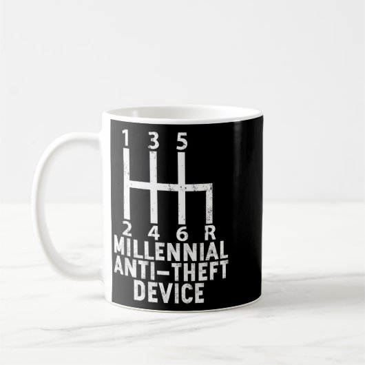 Mug Millennial Anti Theft Device _ Funny Stick Shift  (Gauche)