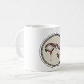 Mug Mimbres Poterie Design Grue Manger Poisson (Devant gauche)
