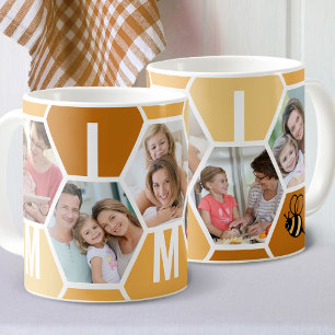 Mug Mimi 5 Photo Editable 4 Lettres Abeille et Nid d'A