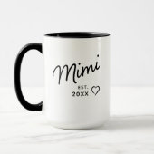 Mug Mimi Black and White Minimalist Est Year  (Gauche)