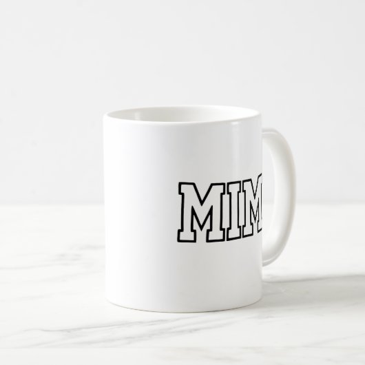Mug Mimi Name Typography Design (Devant droit)