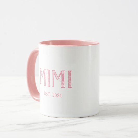 Mug Mimi rose : Année de création (Devant gauche)