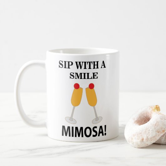 Mug Mimosa Sip Avec Le Sourire Mimosa (Avec donut)