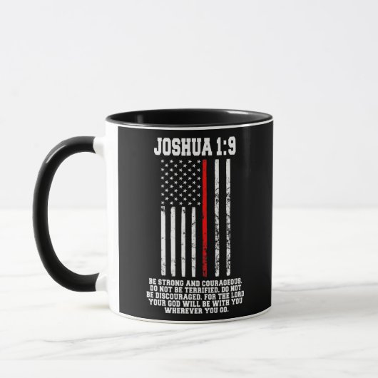 Mug Mince ligne rouge pompier Bible Verse Christian  (Gauche)