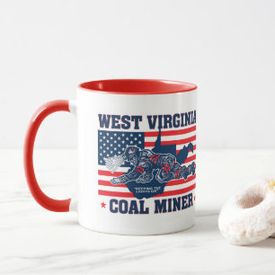 Mug MINEUR DE CHARBON DE VIRGINIE OCCIDENTALE rouge, b