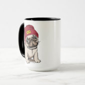 Mug Mini carlin de hippie de chiot (Devant gauche)