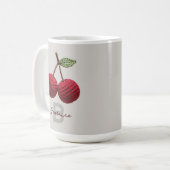 Mug Mini-Crochet rouge cerise Nom du monogramme (Devant gauche)