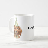 Mug Mini-dachshund à poil long mignon Nom personnalisé (Devant gauche)