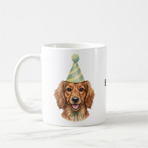 Mug Mini-dachshund à poil long mignon Nom personnalisé