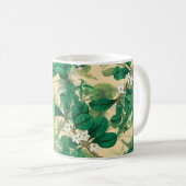 Mug Mini fleurs blanches avec motif feuille (Devant droit)