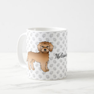 Mug Mini Goldendoodle Abricot Dessin Animé Chien & Nom
