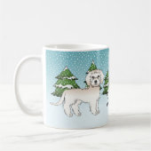 Mug Mini Goldendoodle crème dans une forêt hivernale (Gauche)