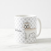 Mug Mini Goldendoodle de dessin animé couleur crème & (Devant droit)