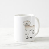 Mug Mini Goldendoodle de dessin animé couleur crème &  (Devant droit)
