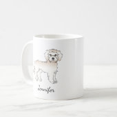 Mug Mini Goldendoodle de dessin animé couleur crème &  (Devant gauche)