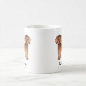 Mug Mini Goldendoodle roux dessin animé de chien & nom (Centre)