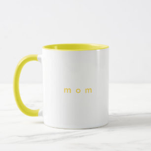 Mug Mini-Jaune Texte Personnalisé Mum Blanc