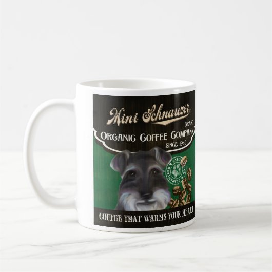 Mug Mini marque de Schnauzer - Organic Coffee Company (Gauche)