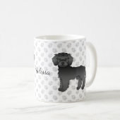 Mug Mini noir Goldendoodle dessin animé Chien et nom (Devant droit)
