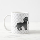 Mug Mini noir Goldendoodle dessin animé Chien et nom (Gauche)