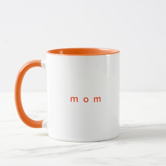 Mug Mini-orange - Texte personnalisé - Mum blanc (Gauche)