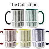 Mug Mini rayures à l'aquarelle jaune tendance avec nom