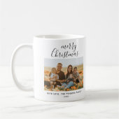 Mug Mini simple Joyeux script de Noël photo de famille (Gauche)