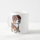 Mug Miniature American Shepherd Red Tri avec queue (Devant gauche)