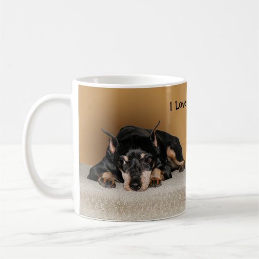 Mug Miniature Pinscher aka Min Pin Love Nom de l'anima (Gauche)