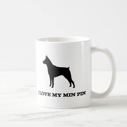 Mug Miniature Pinscher Chien Silhouette MinPin Personn (Droite)