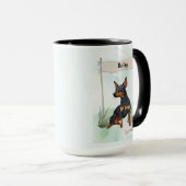 Mug Miniature Pinscher Watercolor Personalized Dog (Devant droit)