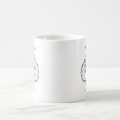 Mug Miniature Poodle Portrait Black Line Illustration (Centre)