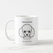 Mug Miniature Poodle Portrait Black Line Illustration (Gauche)