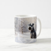 Mug Miniature Schnauzer Qu'il neige Noël (Devant droit)