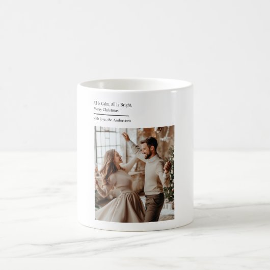 Mug Minimal All Is Calm All Is Bright Christmas Photo (Centre)