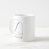 Mug Minimal Arch Black Script Initial L Name Monogram (Devant gauche)