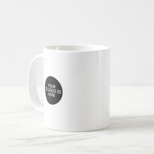 Mug Minimal Black Circle Logo Placeholder | Modern Cus (Devant gauche)