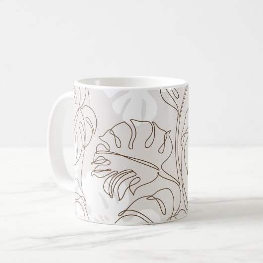 Mug Minimal botanical art seamless pattern. Tropical m (Devant gauche)