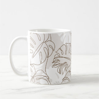 Mug Minimal botanical art seamless pattern. Tropical m