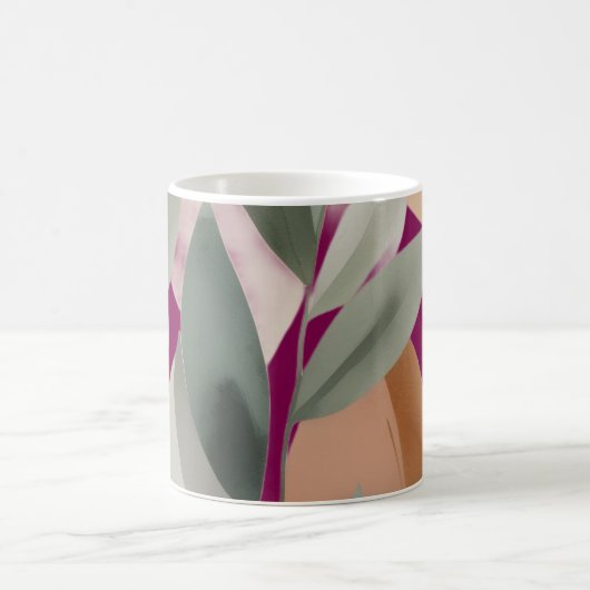 Mug Minimal Botanical Leaf Pattern (Centre)