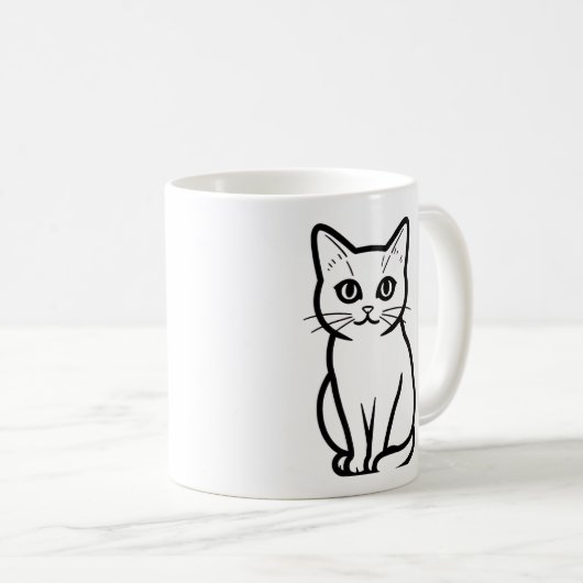 Mug Minimal Cat Silhouette Cup (Devant droit)