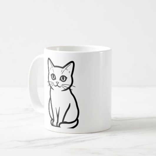 Mug Minimal Cat Silhouette Cup (Devant gauche)