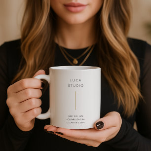 Mug Minimal Clean Simple Moderne QR Code Or