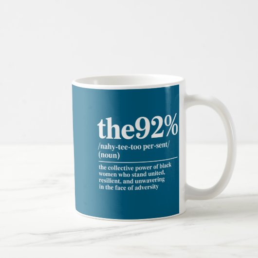 Mug Minimal Drôle 92 Pour Cent Empowering Noir (Droite)