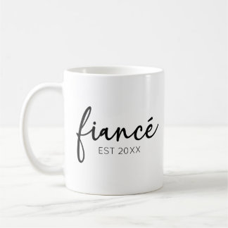 Mug Minimal Élégant Fiance Personnalisé Année Minimali