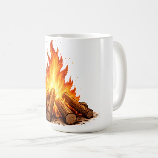 Mug Minimal Fire Illustration  (Devant droit)