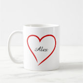 Mug Minimal Heart with Custom Name – Personalized  (Gauche)